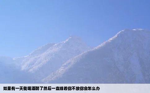 如果有一天我喝酒醉了然后一直缠着你不放你会怎么办