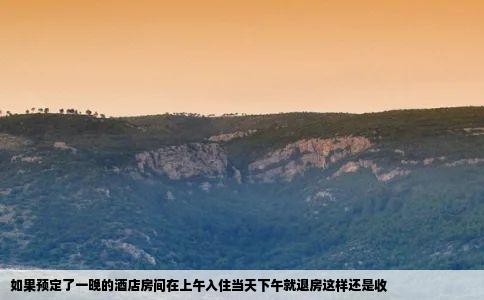 如果预定了一晚的酒店房间在上午入住当天下午就退房这样还是收