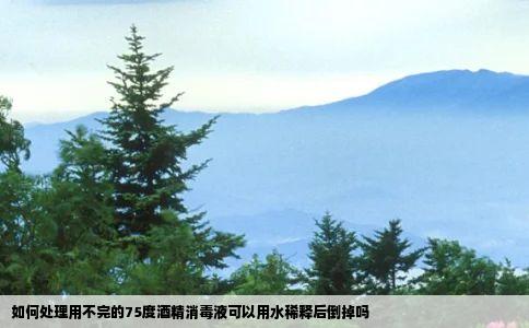 如何处理用不完的75度酒精消毒液可以用水稀释后倒掉吗