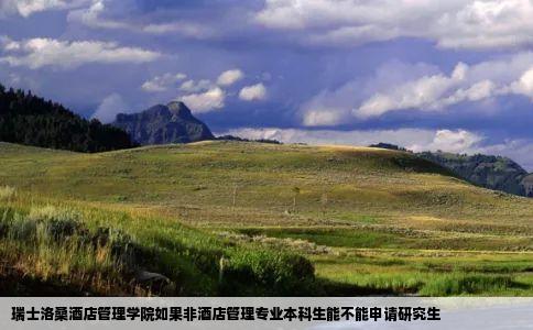 瑞士洛桑酒店管理学院如果非酒店管理专业本科生能不能申请研究生