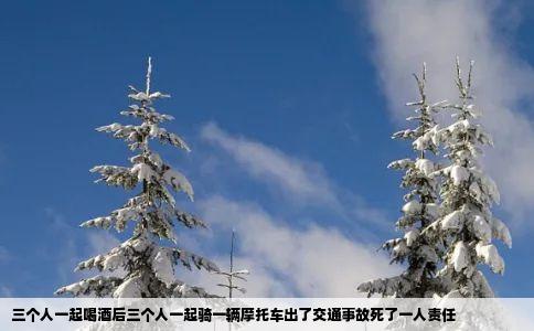 三个人一起喝酒后三个人一起骑一辆摩托车出了交通事故死了一人责任