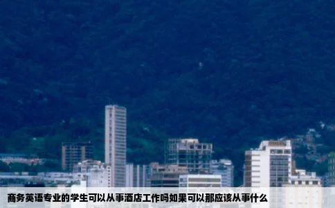 商务英语专业的学生可以从事酒店工作吗如果可以那应该从事什么