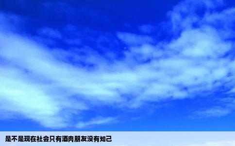 是不是现在社会只有酒肉朋友没有知己