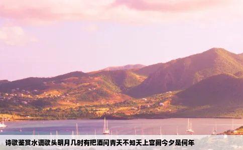 诗歌鉴赏水调歌头明月几时有把酒问青天不知天上宫阙今夕是何年
