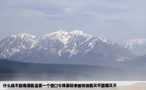 什么病不能喝酒我需要一个借口今晚要和老板吃饭我又不能喝又不