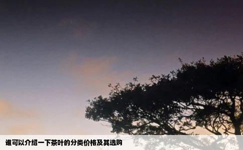 谁可以介绍一下茶叶的分类价格及其选购