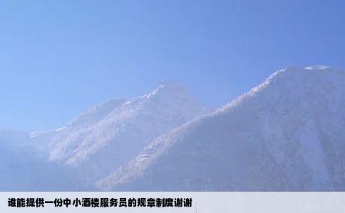 谁能提供一份中小酒楼服务员的规章制度谢谢