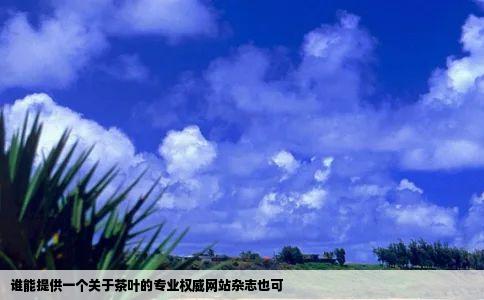 谁能提供一个关于茶叶的专业权威网站杂志也可
