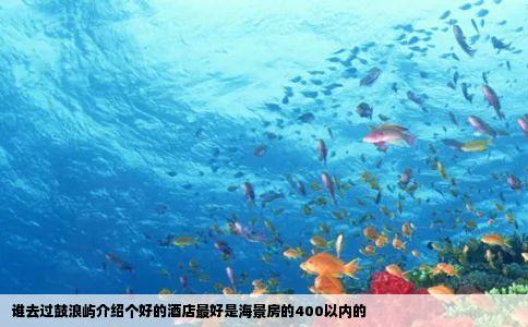 谁去过鼓浪屿介绍个好的酒店最好是海景房的400以内的