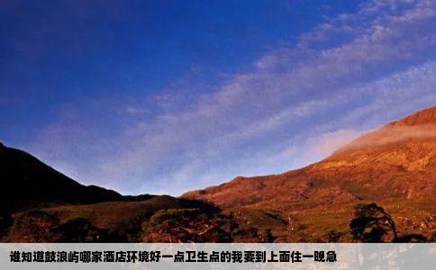 谁知道鼓浪屿哪家酒店环境好一点卫生点的我要到上面住一晚急