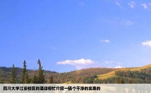 四川大学江安校区的酒店帮忙介绍一俩个干净的实惠的