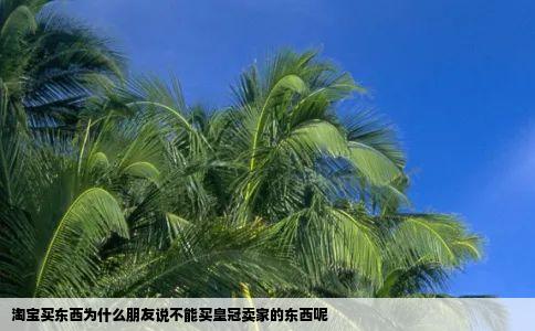 淘宝买东西为什么朋友说不能买皇冠卖家的东西呢
