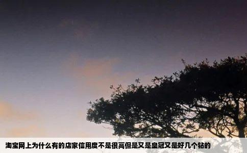 淘宝网上为什么有的店家信用度不是很高但是又是皇冠又是好几个钻的