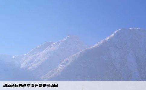 甜酒汤圆先煮甜酒还是先煮汤圆