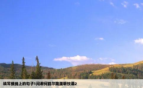 填写横线上的句子1问君何能尔陶渊明饮酒2
