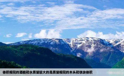 体积相同的酒精和水质量较大的是质量相同的木头和铁块体积