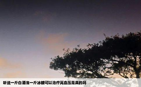 听说一斤白酒泡一斤冰糖可以治疗高血压是真的吗