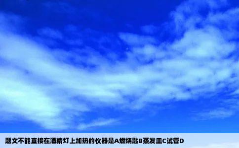 题文不能直接在酒精灯上加热的仪器是A燃烧匙B蒸发皿C试管D