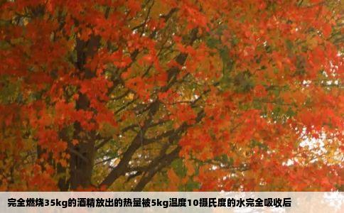 完全燃烧35kg的酒精放出的热量被5kg温度10摄氏度的水完全吸收后