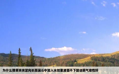 为什么弹簧夹夹紧向长颈漏斗中加入水如果液面不下降说明气密性好