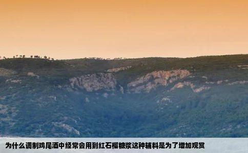 为什么调制鸡尾酒中经常会用到红石榴糖浆这种辅料是为了增加观赏