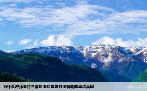 为什么迪拜亚特兰蒂斯酒店星级数没有帆船酒店高呢