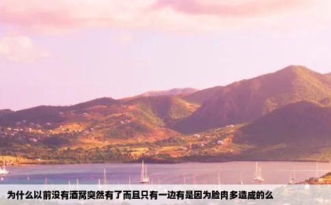 为什么以前没有酒窝突然有了而且只有一边有是因为脸肉多造成的么