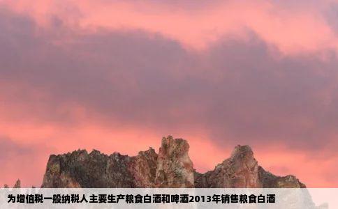 为增值税一般纳税人主要生产粮食白酒和啤酒2013年销售粮食白酒
