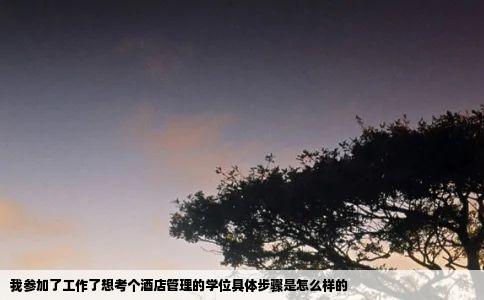 我参加了工作了想考个酒店管理的学位具体步骤是怎么样的