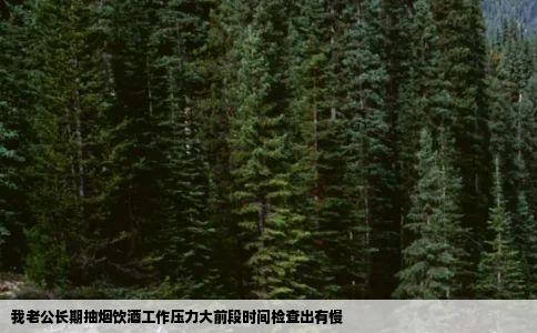 我老公长期抽烟饮酒工作压力大前段时间检查出有慢