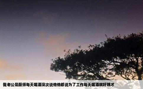 我老公是厨师每天喝酒没次说他他都说为了工作每天喝酒就好晚才