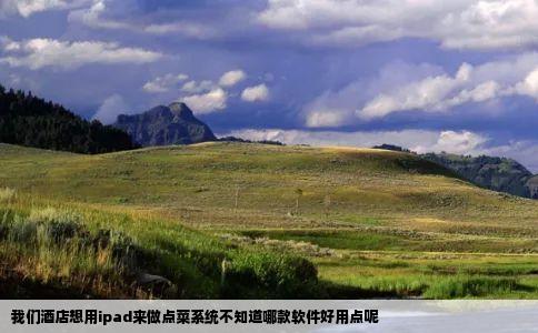我们酒店想用ipad来做点菜系统不知道哪款软件好用点呢