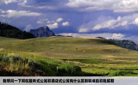 我想问一下现在服务式公寓和酒店式公寓有什么区别啊谁能和我解释
