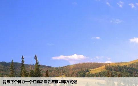 我想下个月办一个红酒品酒会应该以咩方式做