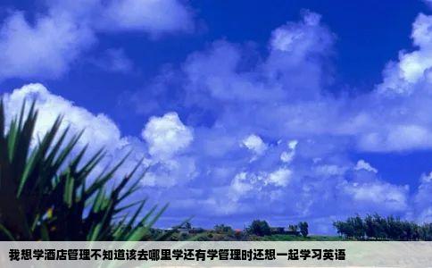 我想学酒店管理不知道该去哪里学还有学管理时还想一起学习英语
