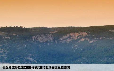 我想知道最近出口茶叶的标准和要求去哪里查询呢