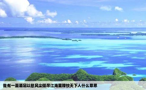 我有一壶酒足以慰风尘倾尽江海里赠饮天下人什么意思