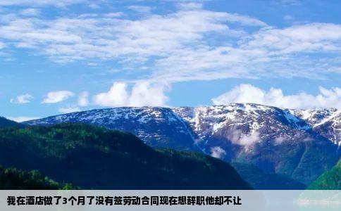 我在酒店做了3个月了没有签劳动合同现在想辞职他却不让