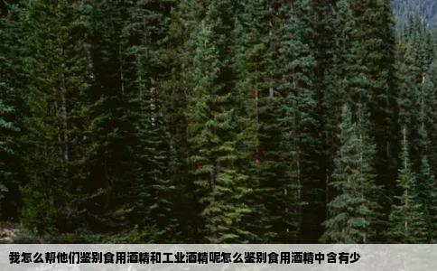 我怎么帮他们鉴别食用酒精和工业酒精呢怎么鉴别食用酒精中含有少