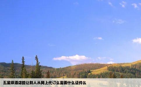 五星级酒店能让别人从网上代订么需要什么证件么
