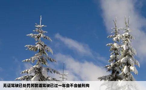 无证驾驶已处罚另醉酒驾驶已过一年会不会被刑拘