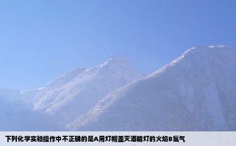 下列化学实验操作中不正确的是A用灯帽盖灭酒精灯的火焰B氢气