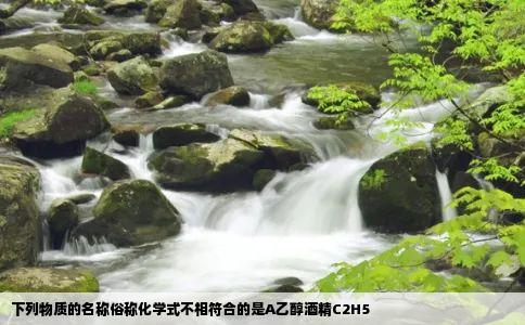 下列物质的名称俗称化学式不相符合的是A乙醇酒精C2H5