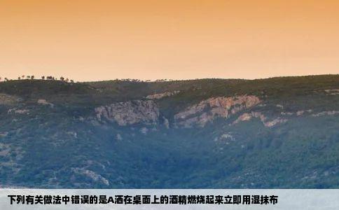 下列有关做法中错误的是A洒在桌面上的酒精燃烧起来立即用湿抹布