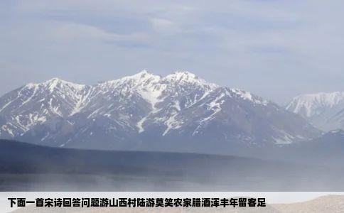 下面一首宋诗回答问题游山西村陆游莫笑农家腊酒浑丰年留客足