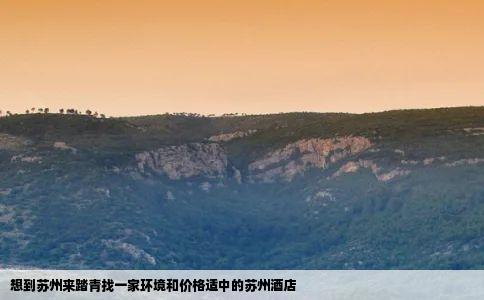 想到苏州来踏青找一家环境和价格适中的苏州酒店
