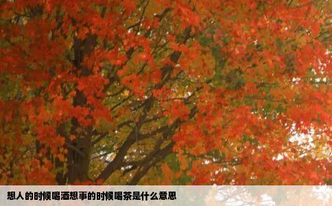 想人的时候喝酒想事的时候喝茶是什么意思