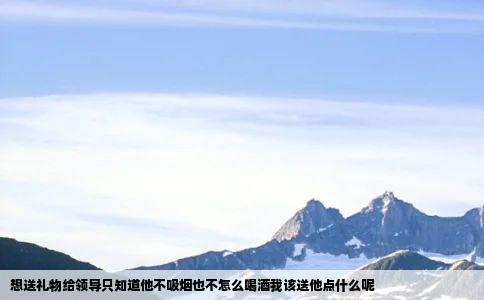 想送礼物给领导只知道他不吸烟也不怎么喝酒我该送他点什么呢