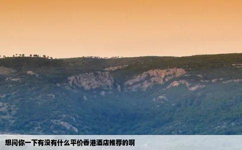 想问你一下有没有什么平价香港酒店推荐的啊