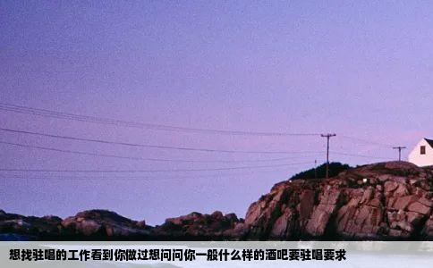 想找驻唱的工作看到你做过想问问你一般什么样的酒吧要驻唱要求